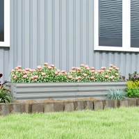 Outsunny 180 x 90cm Galvanised Steel Open Planter - Silver(m-8)