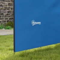 Outsunny 4 Pole Camping Windbreaks, Beach Wind Shield Shelter with Carry Bag and Steel Poles, Outdoor Caravan Privacy Shield, 540cm x 150cm, Blue(m-9)