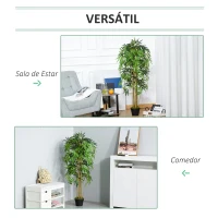 Outsunny Bambú Artificial 150cm con Maceta Árbol Planta Sintética Realista Decorativa para Casa Jardín Oficina Ø18x150 cm Verde(m-5)