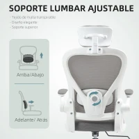 HOMCOM Conjunto de Oficina Incluye 1 Silla de Oficina de Malla Gris y 1 Alfombra Protectora 90x120 cm(m-5)