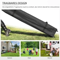 Outsunny Pavillon 3x3m Faltpavillon 4 Seitenwände mit Fenster Tür Festzelt Gartenzelt Pop-Up-Pavillon inkl. Heringe Abspannseile Tragetasche Metall Oxford Blau(m-8)