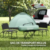 Outsunny Tente de camping 2 personnes camouflage tente dôme légère ventilée facile à monter avec portes zippées(m-6)