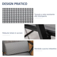 Outsunny Sdraio da Giardino Zero Gravity Pieghevole e Reclinabile a 9 Livelli con Cuscino Lombare, Grigio(m-6)