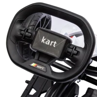 HOMCOM Go-Kart voor Kinderen, Elektrische Kart, tot 5 km/u, Veiligheidsgordel, Zit met Rugleuning, Kunststof, Metaal, Wit(m-9)