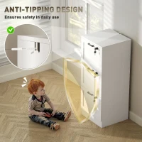 HOMCOM 3-Drawer Filing Cabinet with Lock - White(m-7)