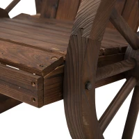 Outsunny 2 Piece Wooden Adirondack Rocking Chair Reclining Armchair Outdoor Garden Furniture Patio Porch Rocker - Carbonized Wood Colour(m-8)