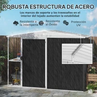 Outsunny Cobertizo de Jardín con 2 Estantes Puerta con Cerradura y Estructura Resistente en Acero Galvanizado 245x117x161/180 cm(m-8)