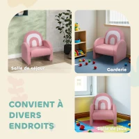 AIYAPLAY Fauteuil enfants canapé pour enfants en forme d'arc-en-ciel, mini canapé en tissu pelucheux pour garçons et filles, rose(m-7)