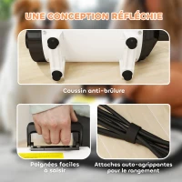 PawHut Sèche-cheveux pour chien pulseur chien professionnel 2200W avec 3 buses différentes faible bruit 3 températures blanc(m-7)