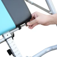 HOMCOM Składana ławka inwersyjna z pasem bezpieczeństwa obsługujący do 136kg, Stal Srebrny+Czarny+Niebieski(m-4)