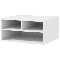 HOMCOM Organiseur bureau aspect blanc avec 3 compartiments fournitures support d'imprimante 47 x 40 x 22,5 cm