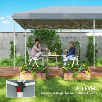 Outsunny 3 x 6m Pop Up Gazebo, Outdoor Canopy Shelter, Marquee Party Wedding Tent with 6 Mesh Walls and Carry Bag, Grey(m-7)