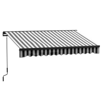Outsunny 3 x 2m Aluminium Frame Electric Awning, with Remote - Grey/White(m-1)