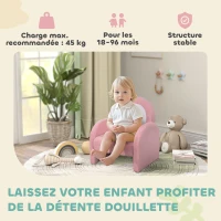 AIYAPLAY Fauteuil enfants canapé pour enfants en forme d'arc-en-ciel, mini canapé en tissu pelucheux pour garçons et filles, rose(m-6)