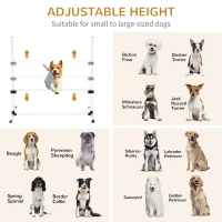 PawHut 4 Pieces Dog Agility Training Equipment, Adjustable Height Jumps Hurdle with Carrying Bag for Outdoor, White(m-4)