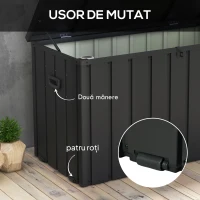 Outsunny Cutie de depozitare pentru exterior cu roti, Gri inchis(m-4)