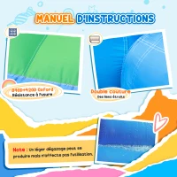 AIYAPLAY Château gonflable 4 en 1 avec toboggan, panier de basket, piscine à balles, souffleur 370W, 415 x 205 x 190 cm(m-5)