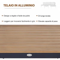 Outsunny Set da Giardino 3 Pezzi, 2 Divani a 2 Posti e 1 Tavolino da Caffè, in Alluminio, Grigio(m-7)