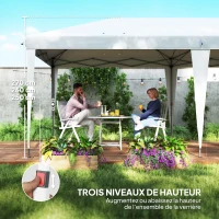Outsunny Tonnelle 6 x 3 m barnum de jardin pop-up pliant sac inclus acier époxy oxford haute densité blanc(m-5)