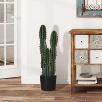 Outsunny Cactus artificiel grand réalisme plante artificielle grande taille dim. Ø 17 x 60H cm vert(m-4)