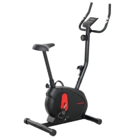 SPORTNOW Bicicleta Estática con Resistencia Magnética Ajustable Sensor Pantalla LCD y Asiento Regulable 88x50,5x131,5 cm Negro(m-1)
