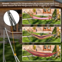 Outsunny 2-in-1 Hängemattenständer, wetterbeständig, Wäscheständer, 290 cm x 92 cm x 88 cm, Schwarz(m-7)