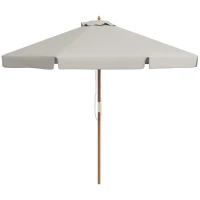 Outsunny Umbrelă de Grădină cu Corzi, Deschidere Reglabilă și Orificii de Ventilație, Ø325x250 cm, Gri(m-10)