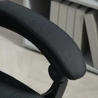 Vinsetto Ergonomiczny fotel biurowy z podnóżkiem, obrotowy fotel z zagłówkiem, Czarny(m-8)