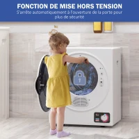 HOMCOM Sèche-Linge électrique portable 850W, capacité 33L 4 modes de fonctionnement, acier inoxydable, 49L x 40,5l x 60H cm(m-6)