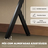 HOMCOM Secretária para PC Computador Secretária de canto angular para escritório 155x130x76cm Madeira preta(m-7)