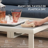 Outsunny Salotto da Giardino Angolare con Poltrona Reclinabile, 2 Divanetti con Cuscini e Tavolino, Grigio(m-7)