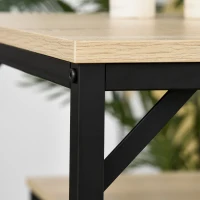 HOMCOM Set Tavolo Alto con 4 Sgabelli Stile Industriale in Metallo e Legno, Rovere Chiaro(m-12)