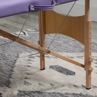 HOMCOM Marquesa de Massagem Dobrável Marquesa com Altura Ajustável 61-88 cm Desenho Ergonómico Fácil de Transportar 185x60 cm Roxo(m-7)