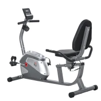 HOMCOM Bicicleta ergométrica reclinável com tela LCD e volante de 3 kg resistência magnética de 8 níveis assento ajustável 121,5-136x62,5x98 cm Cinza(m-11)