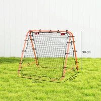 HOMCOM Double Sided Football Rebounder Net, Football Rebound Goal with Five Adjustable Angles, Orange(m-3)