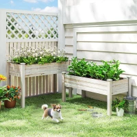 Outsunny Fioriera da Esterno a 2 Livelli in Legno di Abete con Foro di Drenaggio, 115x114x76 cm(m-2)