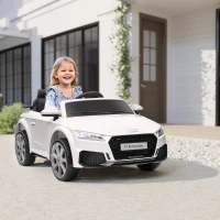HOMCOM Coche Eléctrico para Niños de 3+ Años Audi TT Eléctrico 12V con Velocidad 3 km/h Mando a Distancia 102x60x44 cm Blanco(m-2)