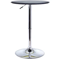 HOMCOM Mesa de Bar com Altura Ajustável Giratória 360° com Base Redonda Mesa Alta Moderna para Cozinha Ø63x67-93 cm Preto(m-10)