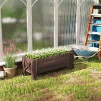 Outsunny Letto per Orto Rialzato e Fioriera da Esterno Rettangolare, 100x36.5x36cm(m-7)