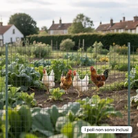 Outsunny Rete di Recinzione in Acciaio e PVC per Spazi Esterni, Rotolo da 25 m e Altezza 1.7 m, Verde(m-2)