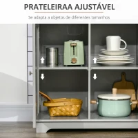 HOMCOM Aparador de Cozinha com 3 Gavetas 3 Portas e Prateleiras Ajustáveis Móvel Auxiliar de Armazenamento 101x40x85 cm Cinzento(m-5)