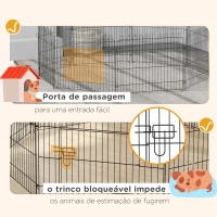 PawHut Parque para Animais de Estimação com 8 Paineis 71x61cm Dobrável Cerca para Animais de Estimação com Porta com Trava para Jardim Pátio Exterior Preto(m-6)