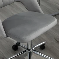 Vinsetto Sedia da Ufficio Ergonomica e Girevole, Sedia Imbottita per Scrivania con Altezza Regolabile, Grigio 49x60x79-91cm(m-10)