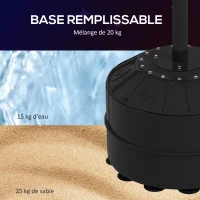 SPORTNOW Sac de frappe sur pied punching ball sur pied réglable en hauteur 160-205 cm pompe inclus, lestage de sable ou eau, noir(m-7)