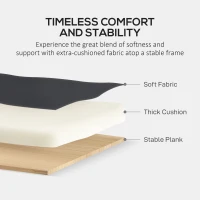 HOMCOM Small Faux Leather 2 Seater Sofa Settee - Black(m-6)