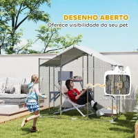 PawHut Gaiola para Gatos de Exterior Recinto para Gatos com Cobertura Impermeável 420D Plataformas para 5 Gatos 200x170x195 cm Prata(m-5)