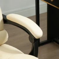 Vinsetto Poltrona Massaggiante Ergonomica ad Altezza Regolabile con 6 Punti Vibranti, 65x160x104 cm, Crema(m-10)