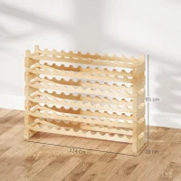 HOMCOM Six-Tier, 72 Bottle Wooden Wine Rack Set of 2 - Natural(m-3)