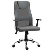 Vinsetto Chaise de Bureau Ergonomique Fauteuil de Bureau pivotant, hauteur réglable, Dossier en maille respirante, revêtement en Nylon synthétique Gris(m-10)