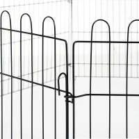 PawHut Parque para Animais de Estimação com 8 Paineis 71x61cm Dobrável Cerca para Animais de Estimação com Porta com Trava para Jardim Pátio Exterior Preto(m-9)